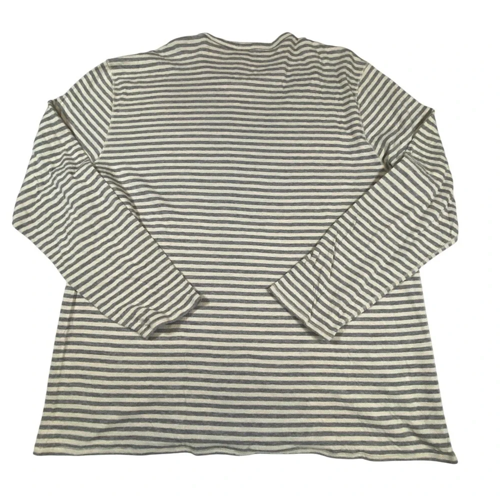 FAHERTY Reversible‎ Striped Long Sleeve Shirt XXL Gray White Cotton Modal